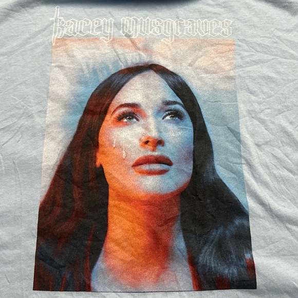 OLD NAVY kasey musgraves country singer baby blue s/s crop top, size large. - Picture 4 of 4